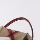 BURBERRY Nova Check Pouch Wolle Beige Silber Auth 181105-8