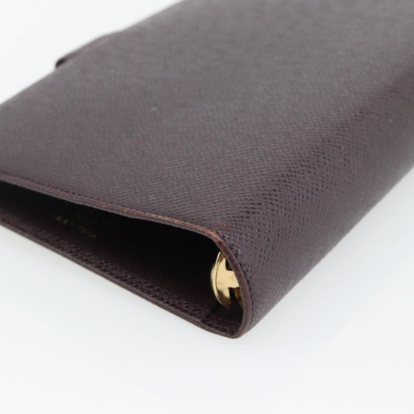 LOUIS VUITTON Taiga Leather Agenda MM Planner Cover Acajou R20416 Auth 181110