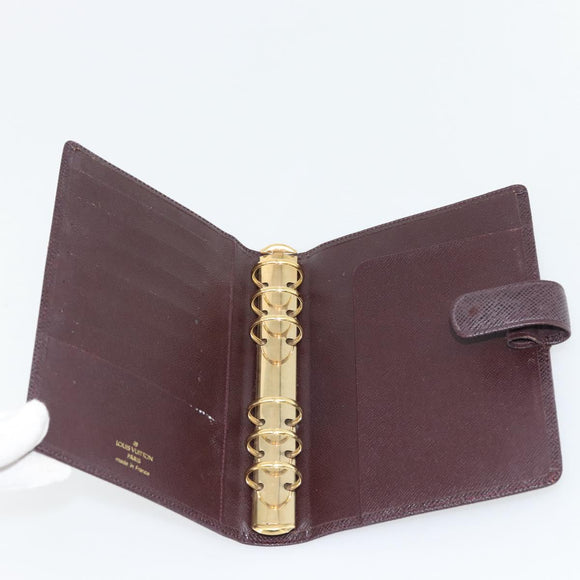 LOUIS VUITTON Taiga Leather Agenda MM Planner Cover Acajou R20416 Auth 181110