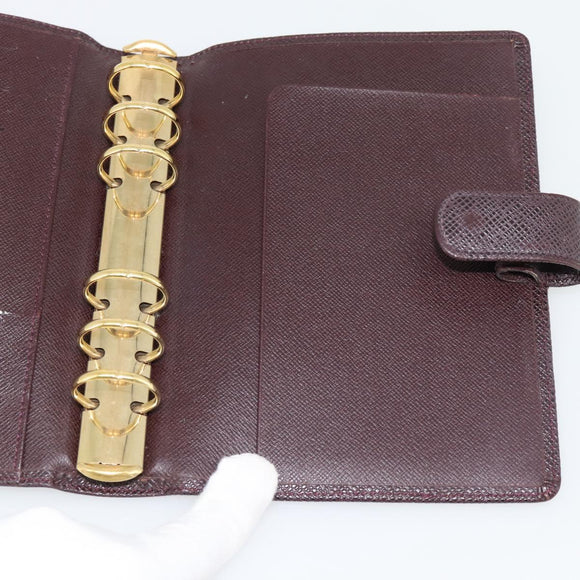LOUIS VUITTON Taiga Leather Agenda MM Planner Cover Acajou R20416 Auth 181110
