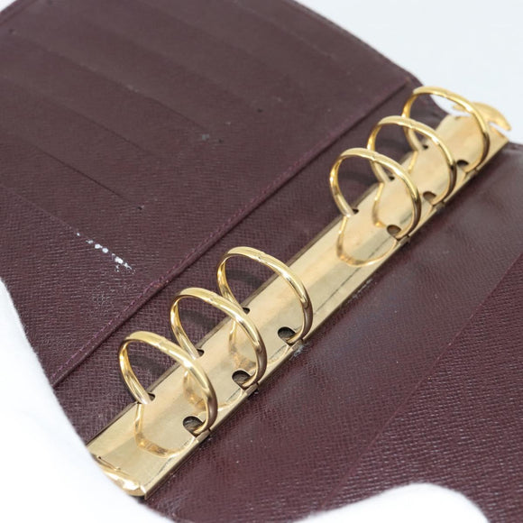 LOUIS VUITTON Taiga Leather Agenda MM Planner Cover Acajou R20416 Auth 181110