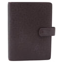 LOUIS VUITTON Taiga Leather Agenda MM Planner Cover Acajou R20416 Auth 181110-13