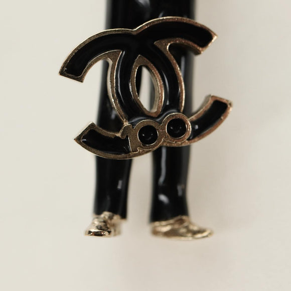 CHANEL Mademoiselle Doll Brooch metal Gold CC Auth 181111V