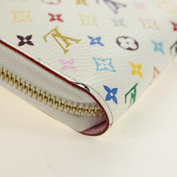 LOUIS VUITTON Monogram Multicolor Zippy Wallet White M60241 LV Auth 181112V
