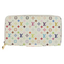 LOUIS VUITTON Monogram Multicolor Zippy Wallet White M60241 LV Auth 181112V-13