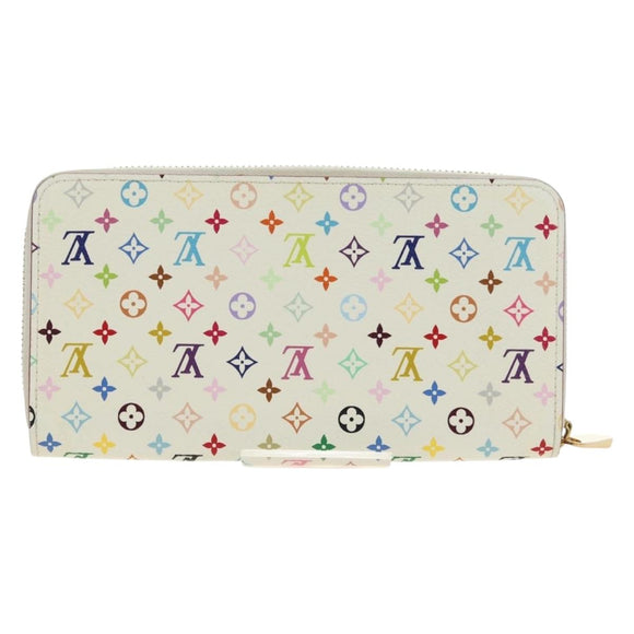 LOUIS VUITTON Monogram Multicolor Zippy Wallet White M60241 LV Auth 181112V