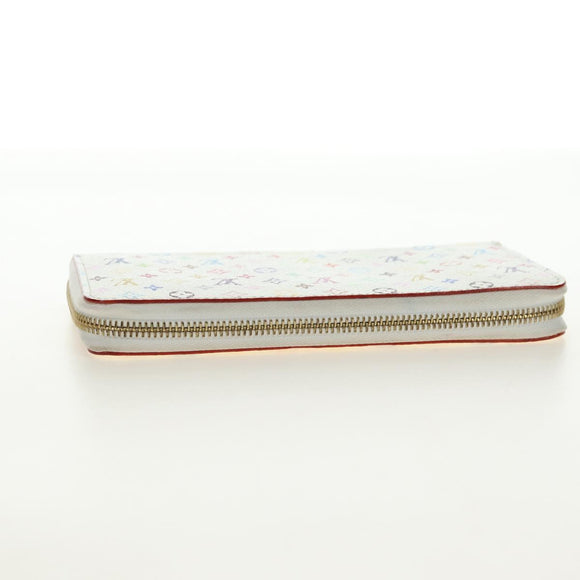 LOUIS VUITTON Monogram Multicolor Zippy Wallet White M60241 LV Auth 181112V