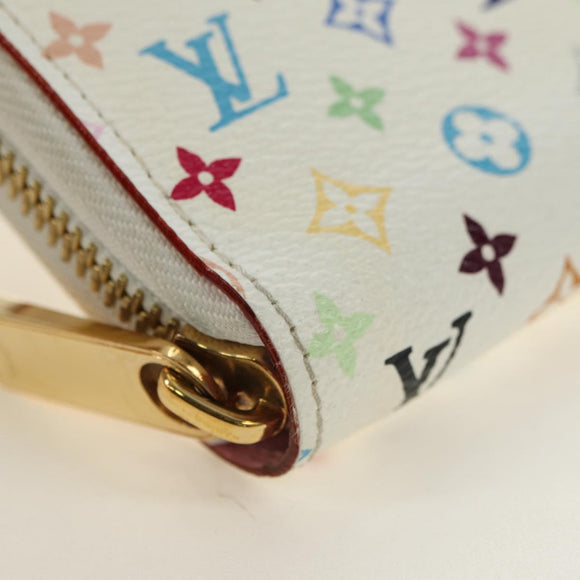 LOUIS VUITTON Monogram Multicolor Zippy Wallet White M60241 LV Auth 181112V
