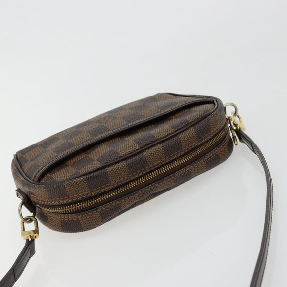 LOUIS VUITTON Damier Ebene Pochette Ipanema Schoudertas N51296 LV Auth 181114A