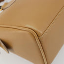 GUCCI Bamboo Hand Bag Leather 2way Beige Gold Auth 181116-13