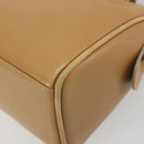 GUCCI Bamboo Hand Bag Leather 2way Beige Gold Auth 181116-14