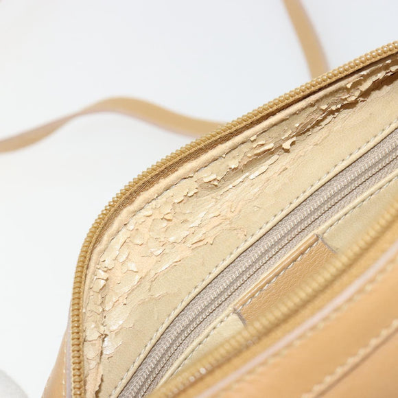 GUCCI Bamboo Hand Bag Leather 2way Beige Gold Auth 181116