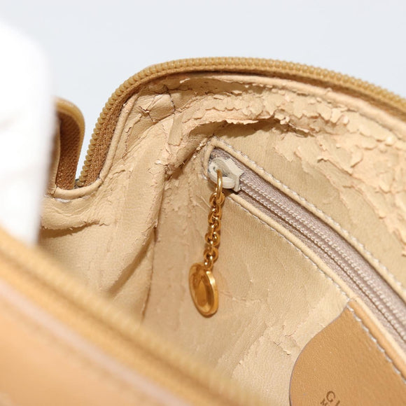 GUCCI Bamboo Hand Bag Leather 2way Beige Gold Auth 181116