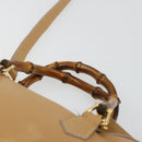 GUCCI Bamboo Hand Bag Leather 2way Beige Gold Auth 181116-8