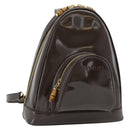 GUCCI Bamboo Body Bag Patent leather Brown Gold 003 3444 0127 Auth 181117-1