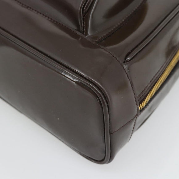 GUCCI Bamboo Body Bag Patent leather Brown Gold 003 3444 0127 Auth 181117