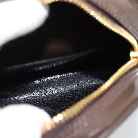 GUCCI Bamboo Body Bag Patent leather Brown Gold 003 3444 0127 Auth 181117