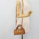 MCM Vicetos Logogram Mini Boston Bag PVC Leather 2way Brown Gold Auth 181122-21