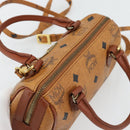 MCM Vicetos Logogram Mini Boston Bag PVC Leather 2way Brown Gold Auth 181122-6