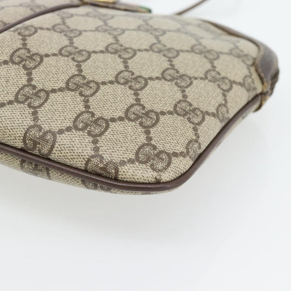 GUCCI GG Supreme Web Sherry Line Bag PVC Beige Gold 904 02 047 Auth 181123