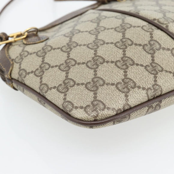 GUCCI GG Supreme Web Sherry Line Bag PVC Beige Gold 904 02 047 Auth 181123
