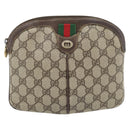 GUCCI GG Supreme Web Sherry Line Bag PVC Beige Gold 904 02 047 Auth 181123-13