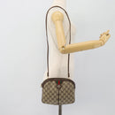GUCCI GG Supreme Web Sherry Line Bag PVC Beige Gold 904 02 047 Auth 181123-22