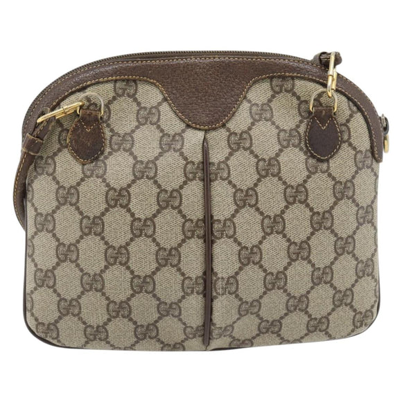 GUCCI GG Supreme Web Sherry Line Bag PVC Beige Gold 904 02 047 Auth 181123