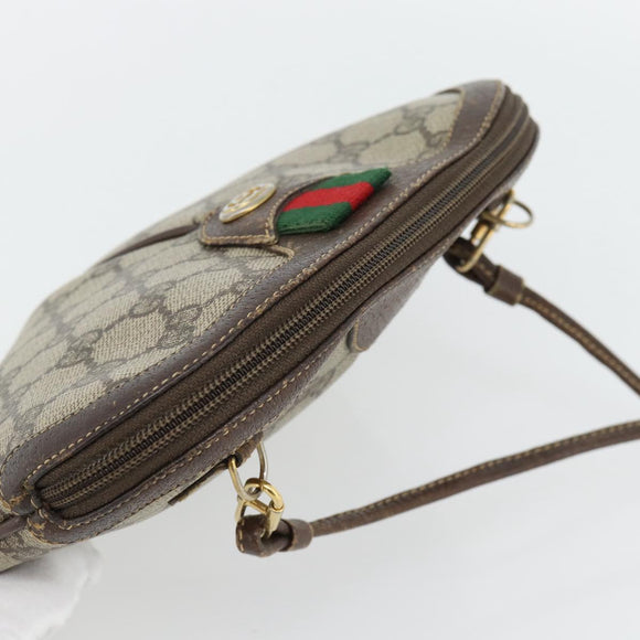 GUCCI GG Supreme Web Sherry Line Bag PVC Beige Gold 904 02 047 Auth 181123