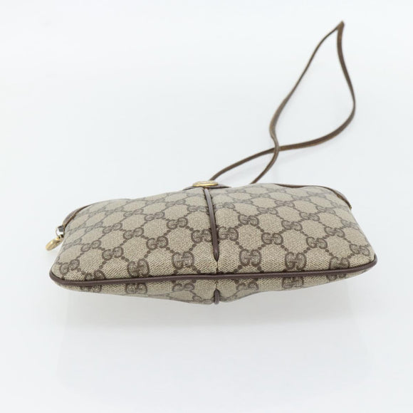 GUCCI GG Supreme Web Sherry Line Bag PVC Beige Gold 904 02 047 Auth 181123