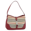 BURBERRY Blue Label Shoulder Bag Canvas Beige Silver Auth 181126-1