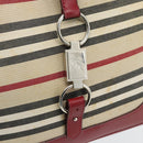 BURBERRY Blue Label Shoulder Bag Canvas Beige Silver Auth 181126-10