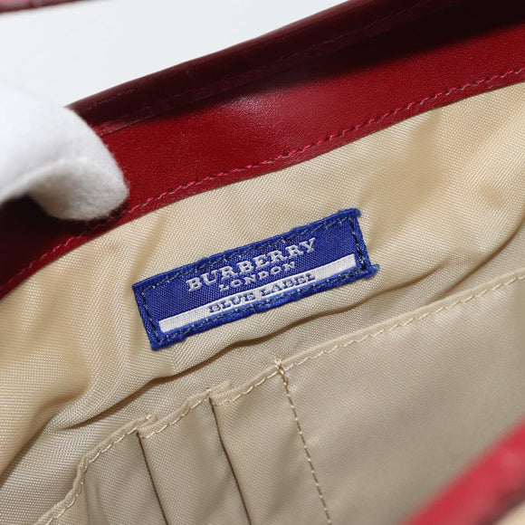 BURBERRY Blue Label Shoulder Bag Canvas Beige Silver Auth 181126
