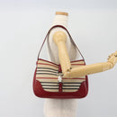 BURBERRY Blue Label Shoulder Bag Canvas Beige Silver Auth 181126-20