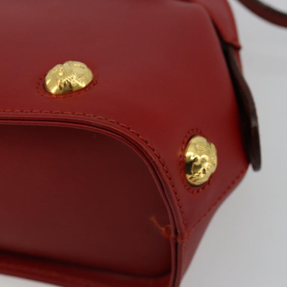 Salvatore Ferragamo Hand Bag Leather 2way Gold Red Auth 181127A