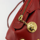 Salvatore Ferragamo Hand Bag Leather 2way Gold Red Auth 181127A-10