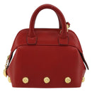 Salvatore Ferragamo Hand Bag Leather 2way Gold Red Auth 181127A-13