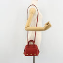 Salvatore Ferragamo Hand Bag Leather 2way Gold Red Auth 181127A-24