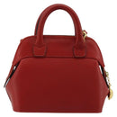Salvatore Ferragamo Hand Bag Leather 2way Gold Red Auth 181127A-2
