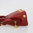 Salvatore Ferragamo Hand Bag Leather 2way Gold Red Auth 181127A-4