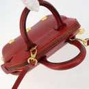 Salvatore Ferragamo Hand Bag Leather 2way Gold Red Auth 181127A-7