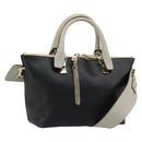 Chloe Bailey Hand Bag Leather 2way Black Gold Auth 181128A-1