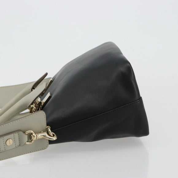 Chloe Bailey Hand Bag Leather 2way Black Gold Auth 181128A