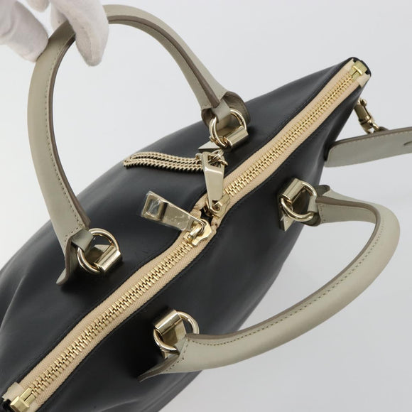 Chloe Bailey Hand Bag Leather 2way Black Gold Auth 181128A