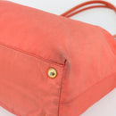 PRADA Tote Bag Nylon Orange Gold Auth 181129-9