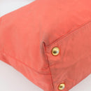 PRADA Tote Bag Nylon Orange Gold Auth 181129-14