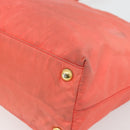 PRADA Tote Bag Nylon Orange Gold Auth 181129-15