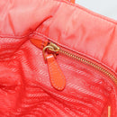 PRADA Tote Bag Nylon Orange Gold Auth 181129-20