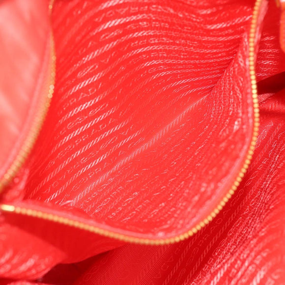 PRADA Tote Bag Nylon Orange Gold Auth 181129