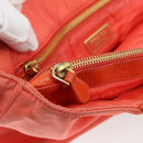 PRADA Tote Bag Nylon Orange Gold Auth 181129-22